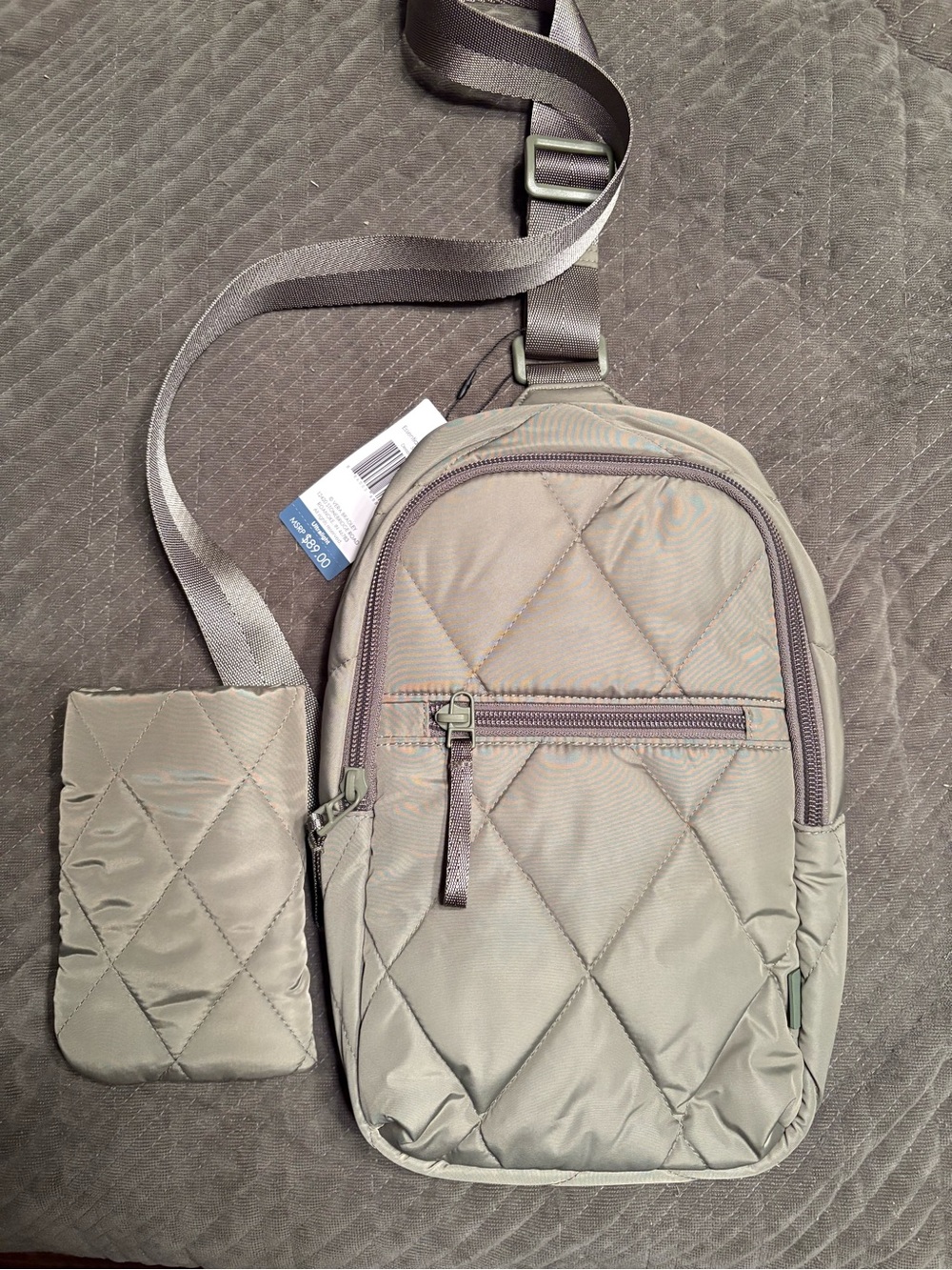 Vera Bradley Essential Sling Deep Lichen Green Olive Army crossbody bag NWT new